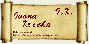 Ivona Krička vizit kartica